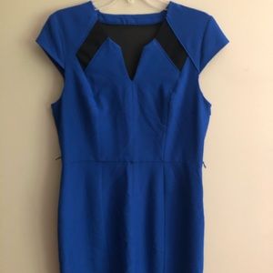 Royal blue back mesh dress